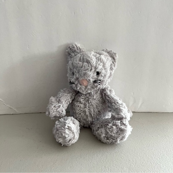 Jellycat Squiggle Kitty Cat Stuffed Animal Small Size 9" Gray Grey Fuddlewuddle - Picture 1 of 8